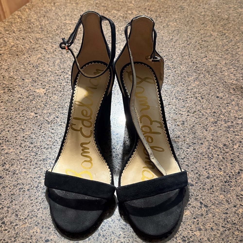Sam Edelman Neesa black suede wedge sandals - Picture 3 of 12
